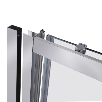 Душові двері в нішу Qtap Taurus CRM201-11.C6 110-120x200 см, скло Clear 6 мм, покриття CalcLess