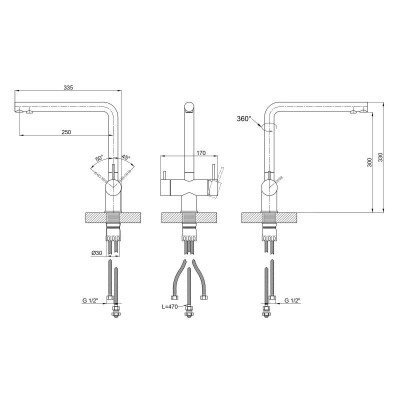 Змішувач для кухні Lidz Aria 020F1 (k35) LDARI020F1NKS43359 Nickel Змішувач для кухні Lidz Aria 020F1 (k35) LDARI020F1NKS43359 Nickel