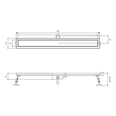 Трап из нержавеющей стали Qtap Taurus Tile700 линейный с сухим затвором под плитку Трап из нержавеющей стали Qtap Taurus Tile700 линейный с сухим затвором под плитку