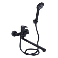 Смеситель для ванны Lidz Latwa 005 с поворотным изливом (c душевым гарнитуром) (k35) LDLAT005BLA45420 Black Смеситель для ванны Lidz Latwa 005 с поворотным изливом (c душевым гарнитуром) (k35) LDLAT005BLA45420 Black