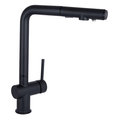 Смеситель для кухни Qtap Rozcesti с выдвижным изливом с подключением для питьевой воды QTROZ367BLM45943 Black Matt Смеситель для кухни Qtap Rozcesti с выдвижным изливом с подключением для питьевой воды QTROZ367BLM45943 Black Matt