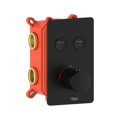 Смеситель для душа Qtap Votice термостатический скрытого монтажа на два потребителя QTVOT6442T105NKB Black Matt Смеситель для душа Qtap Votice термостатический скрытого монтажа на два потребителя QTVOT6442T105NKB Black Matt