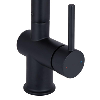 Змішувач для кухні Qtap Rozcesti з висувним виливом з підключенням для питної води QTROZ367BLM45943 Black Matt Змішувач для кухні Qtap Rozcesti з висувним виливом з підключенням для питної води QTROZ367BLM45943 Black Matt