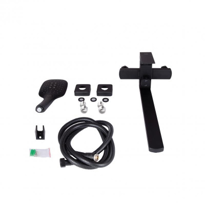 Змішувач для ванни Lidz Kubis 005 з поворотним виливом (з душовим гарнітуром) (k35) LDKUB005BLA43378 Black Змішувач для ванни Lidz Kubis 005 з поворотним виливом (з душовим гарнітуром) (k35) LDKUB005BLA43378 Black