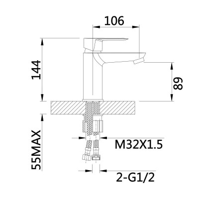 Смеситель для раковины Lidz Latwa 001 (k35) LDLAT001CRM45412 Chrome