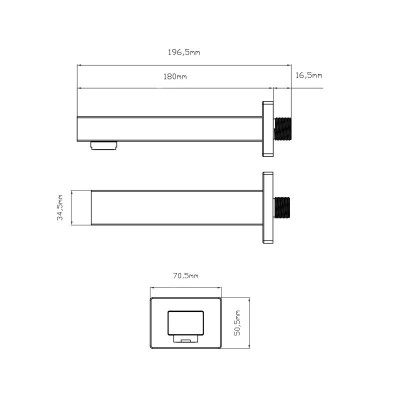 Вилив для систем прихованого монтажу Qtap Vytok 180 мм прямокутний QTVYT246CRM45932 Chrome Вилив для систем прихованого монтажу Qtap Vytok 180 мм прямокутний QTVYT246CRM45932 Chrome