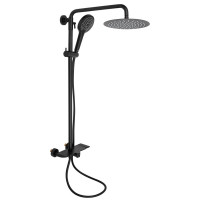 Душова система універсальна Qtap Sloup на три споживача (з виливом) з полицею QTSL51105OGB Black Matt Душова система універсальна Qtap Sloup на три споживача (з виливом) з полицею QTSL51105OGB Black Matt