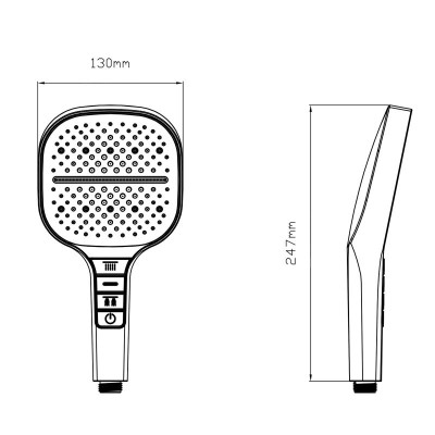 Лійка для ручного душу Qtap Rucni 130x130 мм QTRUC125BLM45957 Black Matt Лійка для ручного душу Qtap Rucni 130x130 мм QTRUC125BLM45957 Black Matt