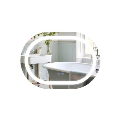 Зеркало Qtap Gemini 800х700 с LED-подсветкой Touch, с антизапотеванием, с диммером, рег. темп. цвета (3000-6500K) Reverse QT2578R8070