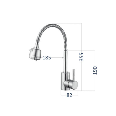 Смеситель для кухни Lidz Aria 015F41 с гибким изливом (k35) LDARI015F41NKS45306 Nickel Смеситель для кухни Lidz Aria 015F41 с гибким изливом (k35) LDARI015F41NKS45306 Nickel