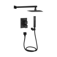 Душова система універсальна Qtap Aquarius термостатична прихованого монтажу на два споживача QTAQA65T103NGB Black Matt Душова система універсальна Qtap Aquarius термостатична прихованого монтажу на два споживача QTAQA65T103NGB Black Matt