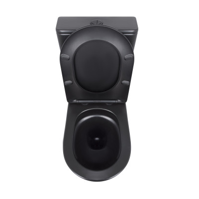 Унітаз підлоговий Qtap Scorpio Ultra Quiet безобідковий з сидінням Soft-close MATT BLACK QT14226088AMB