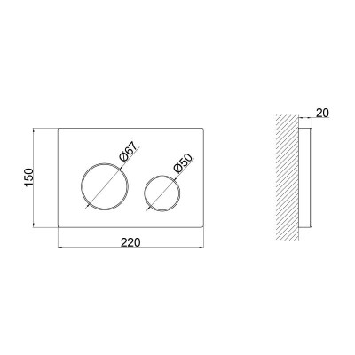 Панель змиву для унітаза Qtap Nest QT0111M11110W