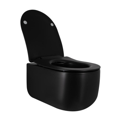 Унитаз подвесной Qtap Taurus безободковый с сиденьем Soft-close QT2433084EUQMB Унитаз подвесной Qtap Taurus безободковый с сиденьем Soft-close QT2433084EUQMB