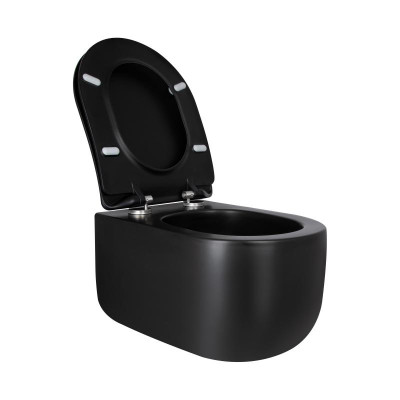 Унитаз подвесной Qtap Taurus безободковый с сиденьем Soft-close QT2433084EUQMB Унитаз подвесной Qtap Taurus безободковый с сиденьем Soft-close QT2433084EUQMB