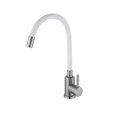 Змішувач для кухні Lidz Aria 015F3 з гнучким виливом (k35) LDARI015F3WHI43362 White / Nickel