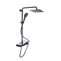 Душова система універсальна Qtap Sloup термостатична на два споживача з полицею QTSL57T105VNKBB Black Matt Душова система універсальна Qtap Sloup термостатична на два споживача з полицею QTSL57T105VNKBB Black Matt