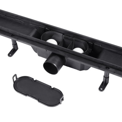 Трап Qtap Dry FA304-700MBLA линейный с сухим затвором и нержавеющей решеткой 700х73 Трап Qtap Dry FA304-700MBLA линейный с сухим затвором и нержавеющей решеткой 700х73