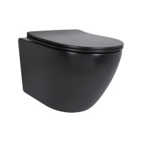 Унитаз подвесной Qtap Robin New Ultra Quiet с сиденьем с сиденьем Soft-Close MATT BLACK QT13332381АSMB Унитаз подвесной Qtap Robin New Ultra Quiet с сиденьем с сиденьем Soft-Close MATT BLACK QT13332381АSMB