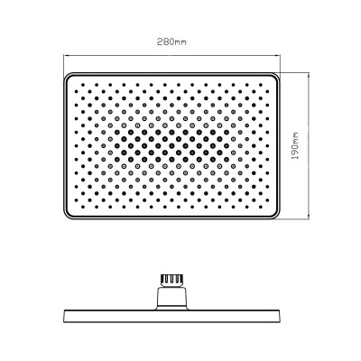 Лейка для верхнего душа Qtap Hlavova 280x190 мм прямоугольная QTHLA107BLM45947 Black Matt