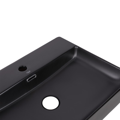 Раковина Qtap Nando LT 500х420х130 Matt black QT12116146AMB