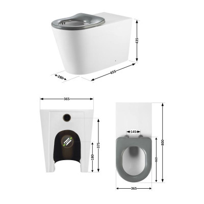 Унитаз напольный Qtap Freedom инклюзивный безбачковый Rimless безободковый с сиденьем Soft-close WHITE QT22223368W Унитаз напольный Qtap Freedom инклюзивный безбачковый Rimless безободковый с сиденьем Soft-close WHITE QT22223368W