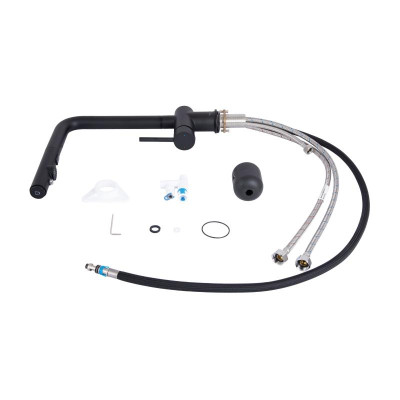 Змішувач для кухні Qtap Rozcesti з висувним виливом з підключенням для питної води QTROZ367BLM45943 Black Matt Змішувач для кухні Qtap Rozcesti з висувним виливом з підключенням для питної води QTROZ367BLM45943 Black Matt