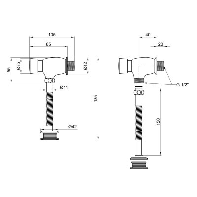 Сливной клапан порционный для писсуара Lidz Tech 903 LDTEC903CRM32529 Chrome Сливной клапан порционный для писсуара Lidz Tech 903 LDTEC903CRM32529 Chrome