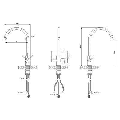 Смеситель для кухни Lidz Aria 020F (k35) LDARI020FNKS43365 Nickel Смеситель для кухни Lidz Aria 020F (k35) LDARI020FNKS43365 Nickel