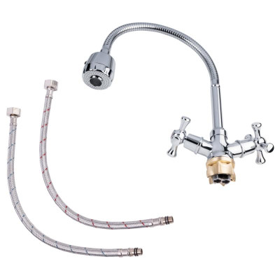 Смеситель для кухни Lidz Lamb 274F двухвентильный с гибким изливом LDLAM274FCRM35074 Chrome Смеситель для кухни Lidz Lamb 274F двухвентильный с гибким изливом LDLAM274FCRM35074 Chrome