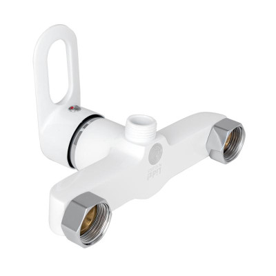 Змішувач для душу Lidz Latwa 010 (з душовим гарнітуром) (k40) LDLAT010WHI45426 White Змішувач для душу Lidz Latwa 010 (з душовим гарнітуром) (k40) LDLAT010WHI45426 White