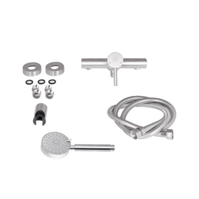 Змішувач для душу Lidz Aria 010 (з душовим гарнітуром) (k35) LDARI010NKS43361 Nickel Змішувач для душу Lidz Aria 010 (з душовим гарнітуром) (k35) LDARI010NKS43361 Nickel