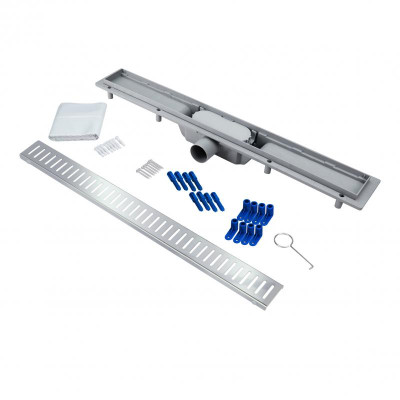 Трап Qtap Dry FA304-700 линейный с сухим затвором и нержавеющей решеткой 700х73 Трап Qtap Dry FA304-700 линейный с сухим затвором и нержавеющей решеткой 700х73