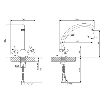 Смеситель для кухни Lidz Lamb 273F двухвентильный LDLAM273FCRM21890 Chrome Смеситель для кухни Lidz Lamb 273F двухвентильный LDLAM273FCRM21890 Chrome