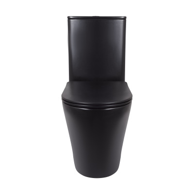 Унітаз підлоговий Qtap Scorpio Ultra Quiet безобідковий з сидінням Soft-close MATT BLACK QT14226088AMB