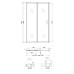 Душові двері в нішу Qtap Taurus CRM201-11.C6 97-108x200 см, скло Clear 6 мм, покриття CalcLess