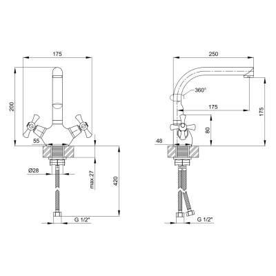 Смеситель для кухни Lidz Lamb 276F двухвентильный LDLAM276FCRM22019 Chrome Смеситель для кухни Lidz Lamb 276F двухвентильный LDLAM276FCRM22019 Chrome