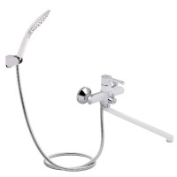 Змішувач для ванни Qtap Grand з поворотним виливом (з душовим гарнітуром) QTGRAWCR005 Chrome/White Змішувач для ванни Qtap Grand з поворотним виливом (з душовим гарнітуром) QTGRAWCR005 Chrome/White