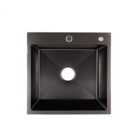 Мийка для кухні інтегрована Lidz Handmade H5050B (LDH5050BPVD43619) Brushed Black PVD 3,0/1,0 мм Мийка для кухні інтегрована Lidz Handmade H5050B (LDH5050BPVD43619) Brushed Black PVD 3,0/1,0 мм