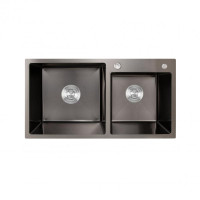 Мийка для кухні з двома чашами інтегрована Lidz Handmade H7843 (LDH7843BPVD45586) Brushed Black PVD 3,0/1,0 мм Мийка для кухні з двома чашами інтегрована Lidz Handmade H7843 (LDH7843BPVD45586) Brushed Black PVD 3,0/1,0 мм