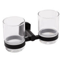 Стакан с держателем Qtap Liberty настенный двойной QTLIBBLM1155 Black Стакан с держателем Qtap Liberty настенный двойной QTLIBBLM1155 Black