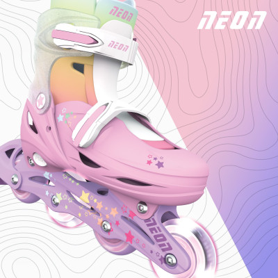 Роликові ковзани Neon Combo, розмір 34-37, веселка Роликові ковзани Neon Combo, розмір 34-37, веселка
