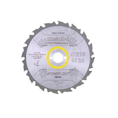 Диск пильний Metabo Power Cut Wood - Professional, 216х30мм, 24 зубців