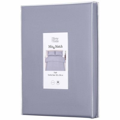 Простирадло ARDESTO Mix&Match, 180х240см, 100% бавовна, сатин, сірий