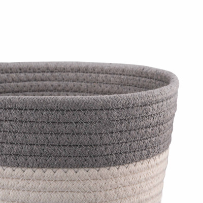 Кошик плетений для зберігання ARDESTO Vigor 3.5л, бавовняний шпагат, сірий, білий