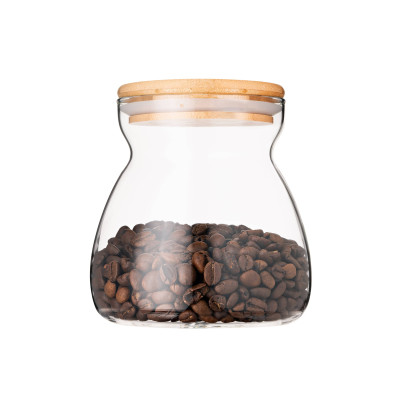 ARDESTO Банка для зберігання Fresh Hourglass 700 мл, скло, бамбук