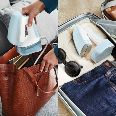 Відпарювач Tefal компактний Access Steam Pocket, 1300Вт, постійна пара - 20гр, біло-блакитний