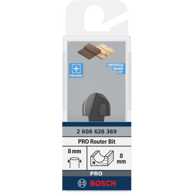 Фреза галтельна Bosch Professional Std S8 R8 D16 L12.4