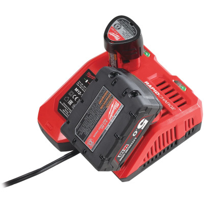 Набір акумулятора та зарядного пристрою Milwaukee NRG-502 12В 1х2А·год Redlithium M12 18В 2х5А·год Redlithium M18 ЗП M12-18FC