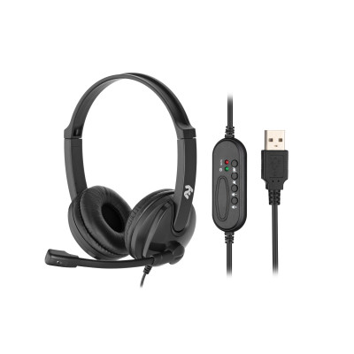Гарнитура ПК стерео On-ear 2E CH12 USB, omni-mic, 2м, черный (2E-CH12SU)